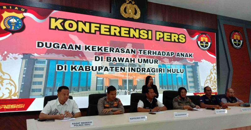 Ditreskrimum dan Polres Inhu Sampaikan Fakta Kasus Tewasnya Murid SD